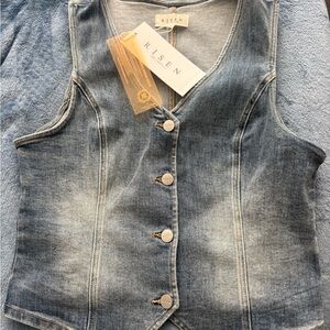 Risen Women's Blue Denim Vest